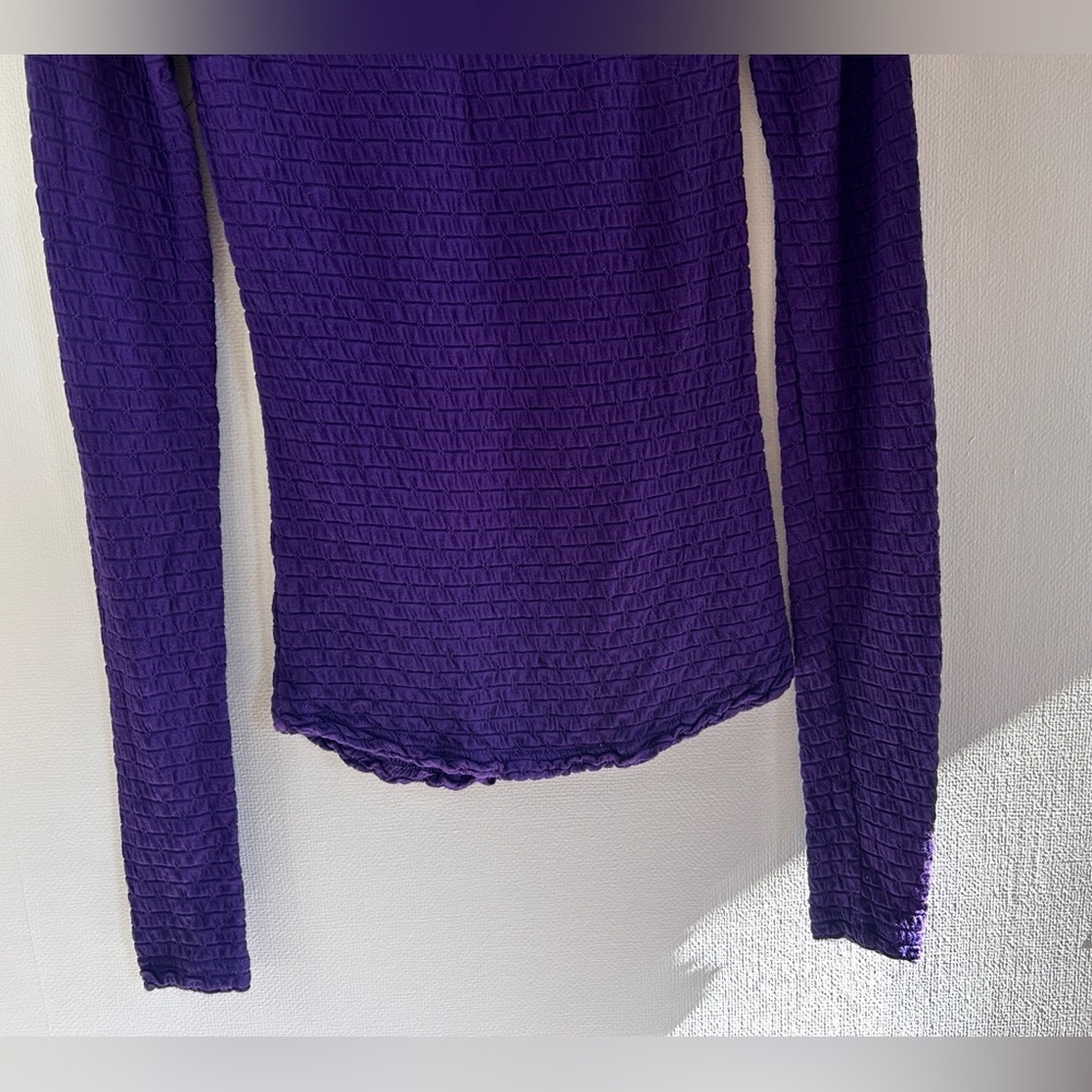 Y2K Free People Fitted Thermal Scoop Neck Top 2000s Layer Indie Boho Mall Goth S - Picture 11 of 13